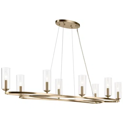 Kichler Harpin 52 1/2"w Champagne Bronze 8-light Linear Chandelier
