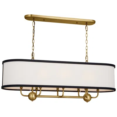 Kichler Heddle 42 1/2"w Natural Brass 8-light Linear Oval Chandelier