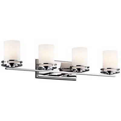 Kichler Hendrik 33 3/4" Chrome Finish And Satin Opal Glass Bath Light
