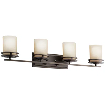Kichler Hendrik 34" Wide Umber Glass And Bronze Bathroom Light Fixture