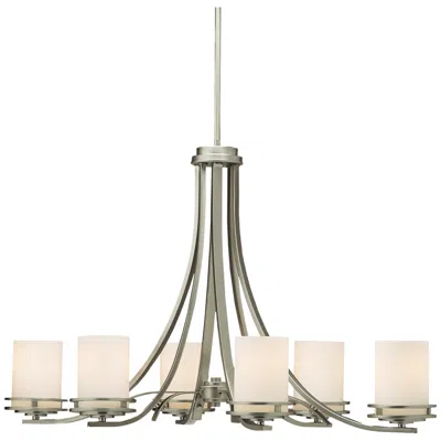 Kichler Hendrik 36" Wide 6-light Nickel And Glass Oval Chandelier