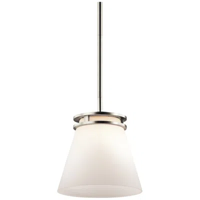 Kichler Hendrik 8" Wide Brushed Nickel Mini Pendant With Opal Glass