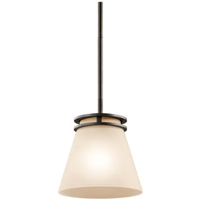Kichler Hendrik 8" Wide Olde Bronze Umber Glass Cone Mini Pendant