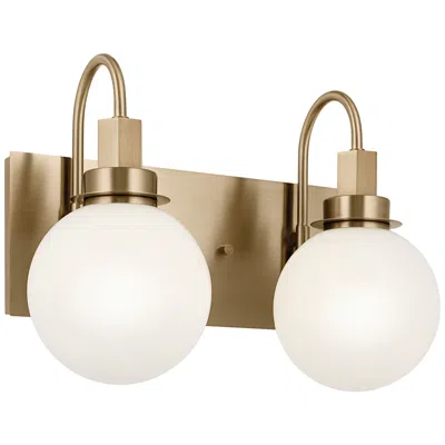 Kichler Hex 14.25 Inch 2 Light Vanity With Opal Glass In Champagne Bronze