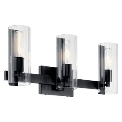 Kichler Jemsa 22 3/4" Wide Black 3-light Vanity Bath Light