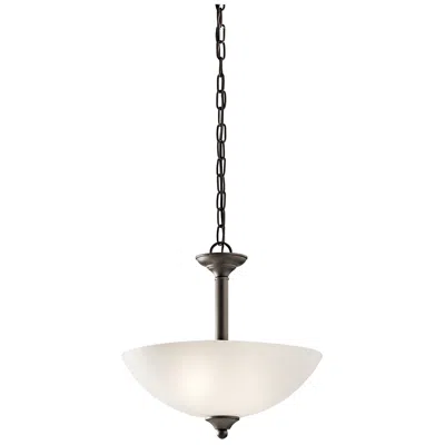 Kichler Jolie 15" Wide Bronze And White Glas Bowl Pendant