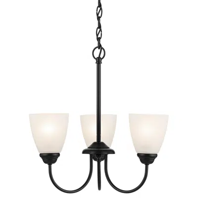 Kichler Jolie 18-in 3-light Mini Chandelier With Satin Etched Glass In Black