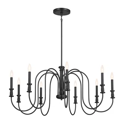 Kichler Karthe 42" Wide 9-light Black Traditional Bent Arm Chandelier