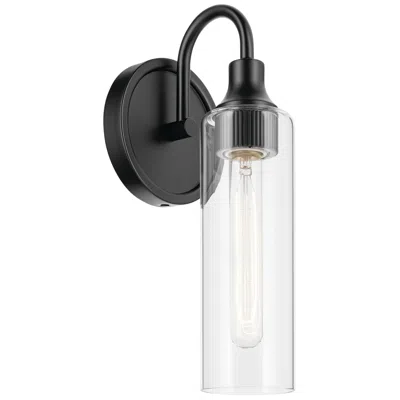 Kichler Kavi Black Wall Sconce 1lt With Clear Glass