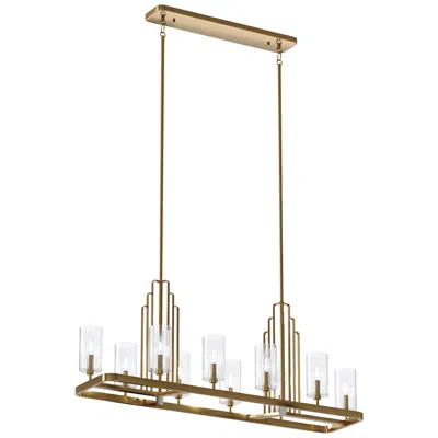 Kichler Kimrose 10lt Linear Chandelier In Brushed Natural Brass