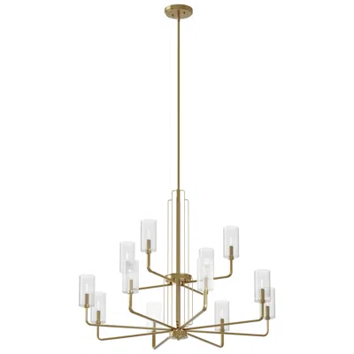 Kichler Kimrose 40 1/2"w Brushed Natural Brass 12-light Chandelier