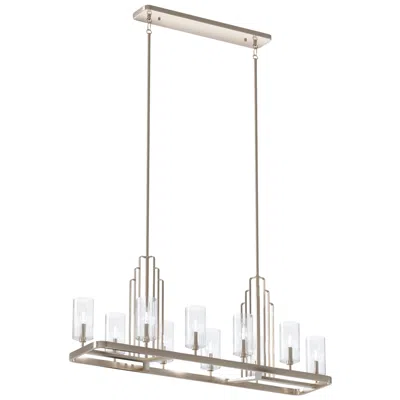 Kichler Kimrose 44 3/4"w Polished Nickel 10-light Linear Chandelier