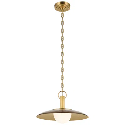 Kichler Kurio 16" 1-light Pendant Etched Opal Glass In Lacquered Bronze