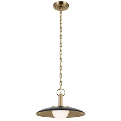 Kichler Kurio 16" 1-light Pendant With Etched Opal Glass In Black