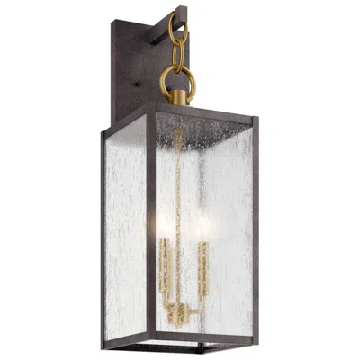 Kichler Lahden 26 Inch 3 Light Outdoor Wall Light In Weathered Zinc