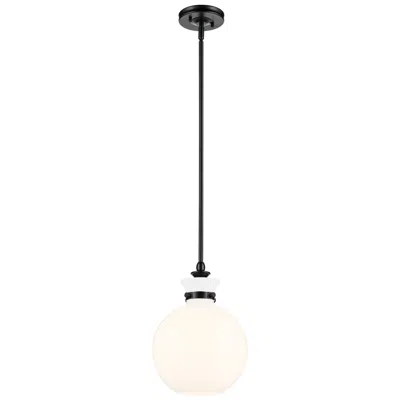 Kichler Laria 10 1/2" Black Finish With Opal Glass Pendant Light
