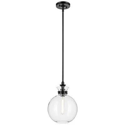 Kichler Laria 10.25 Inch 1 Light Pendant With Clear Glass In Black