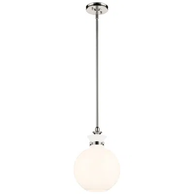 Kichler Laria 10.25 Inch 1 Light Pendant With Opal Glass In Polished Nickel