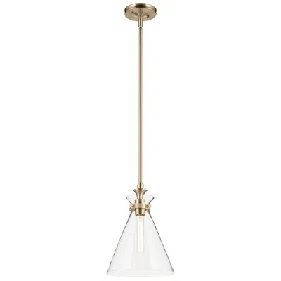 Kichler Laria 10.5 Inch 1 Light Pendant Clear Glass In Champagne Bronze