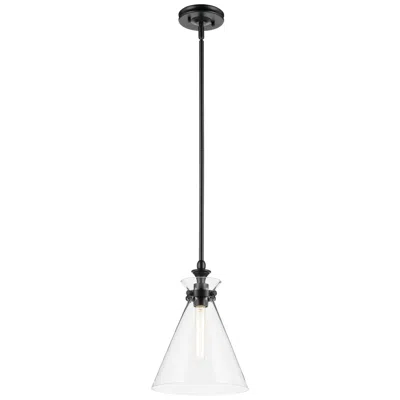 Kichler Laria 10.5 Inch 1 Light Pendant With Clear Glass In Black