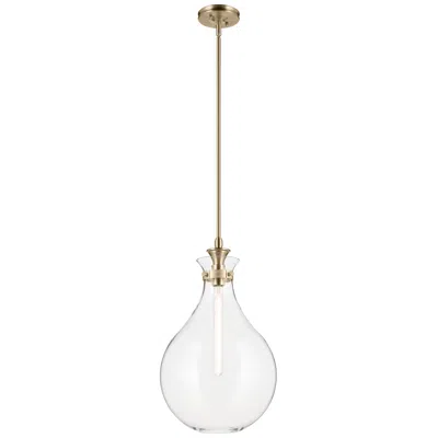 Kichler Laria 14 Inch 1 Light Pendant With Clear Glass In Champagne Bronze