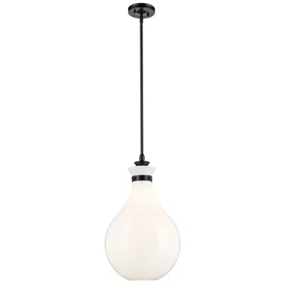 Kichler Laria 14 Inch 1 Light Pendant With Opal Glass In Black