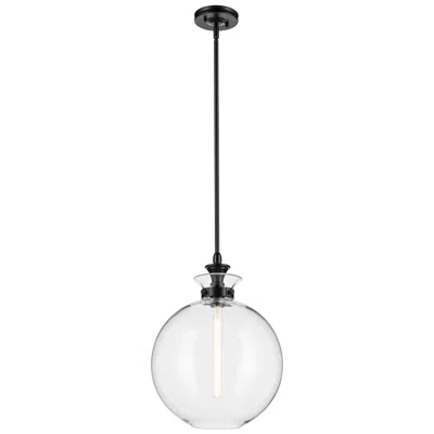 Kichler Laria 15 Inch 1 Light Pendant With Clear Glass In Black