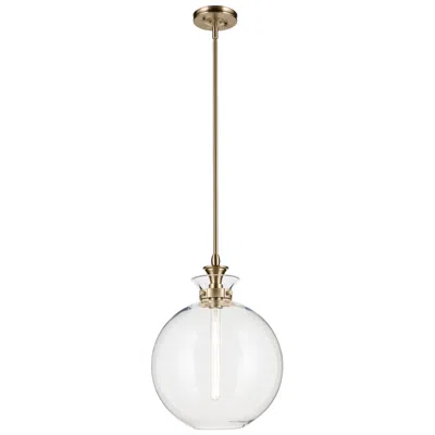 Kichler Laria 15 Inch 1 Light Pendant With Clear Glass In Champagne Bronze