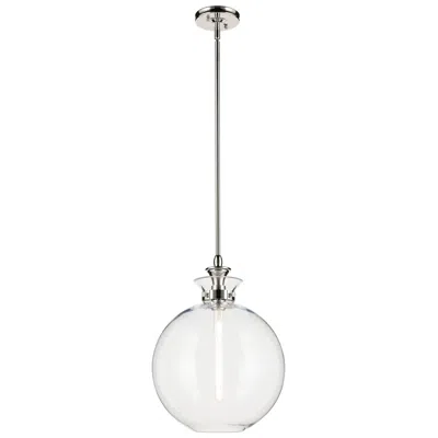 Kichler Laria 15 Inch 1 Light Pendant With Clear Glass In Polished Nickel