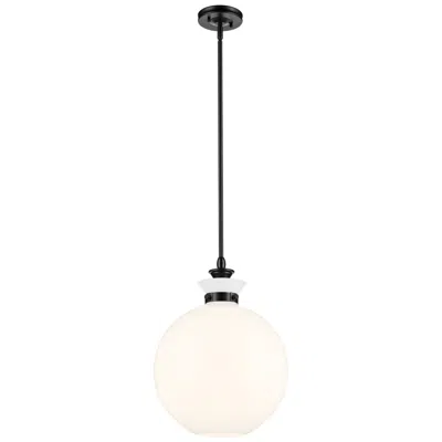 Kichler Laria 15 Inch 1 Light Pendant With Opal Glass In Black