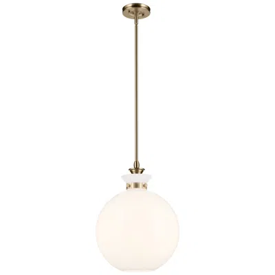 Kichler Laria 15 Inch 1 Light Pendant With Opal Glass In Champagne Bronze