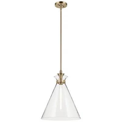 Kichler Laria 16 Inch 1 Light Pendant With Clear Glass In Champagne Bronze