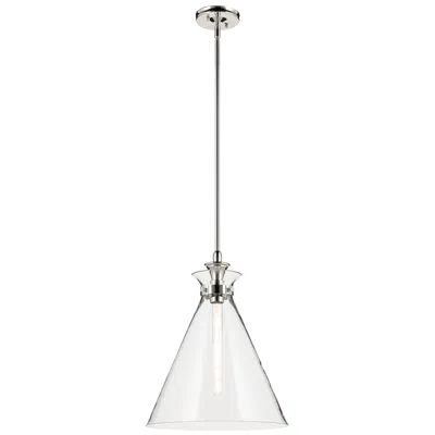 Kichler Laria 16 Inch 1 Light Pendant With Clear Glass In Polished Nickel