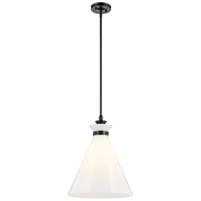Kichler Laria 16 Inch 1 Light Pendant With Opal Glass In Black