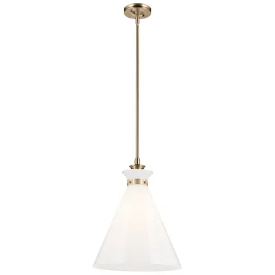Kichler Laria 16 Inch 1 Light Pendant With Opal Glass In Champagne Bronze