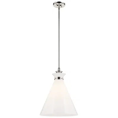 Kichler Laria 16 Inch 1 Light Pendant With Opal Glass In Polished Nickel