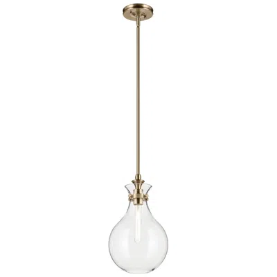 Kichler Laria 9.75 Inch 1 Light Pendant Clear Glass In Champange Bronze