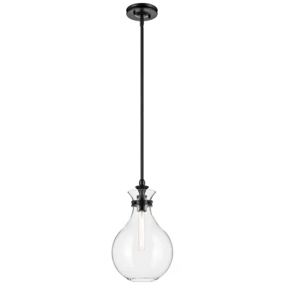 Kichler Laria 9.75 Inch 1 Light Pendant With Clear Glass In Black