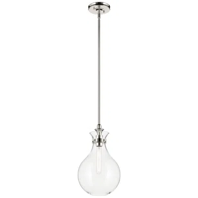 Kichler Laria 9.75 Inch 1 Light Pendant With Clear Glass In Polished Nickel