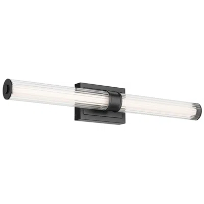 Kichler Laurene Black Bath Bar Large With Clear Fluted Glass
