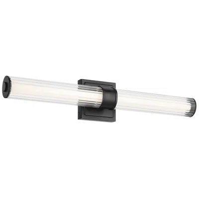 Kichler Laurene Black Bath Bar Medium With Clear Fluted Glass