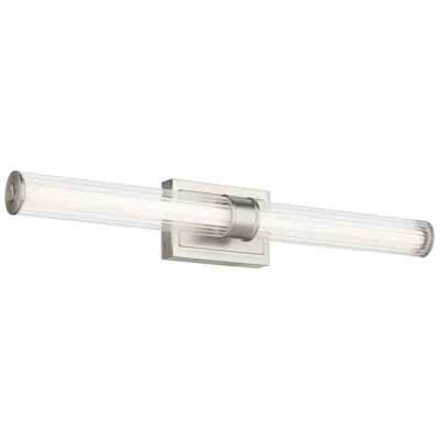 Kichler Laurene Brushed Nickel Bath Bar Large With Clear Fluted Glass