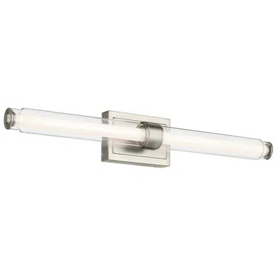 Kichler Laurene Brushed Nickel Bath Bar Large With Clear Fluted Glass
