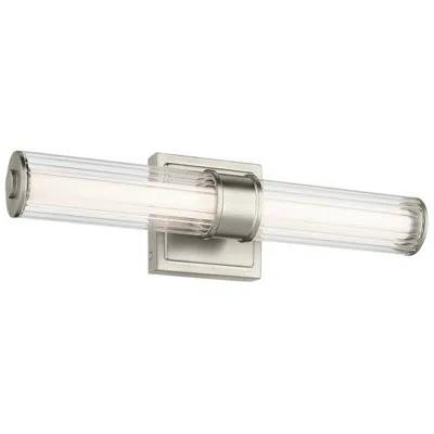 Kichler Laurene Brushed Nickel Bath Bar Small With Clear Fluted Glass