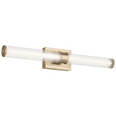 Kichler Laurene Champagne Bronze Bath Bar Large With Clear Fluted Glass