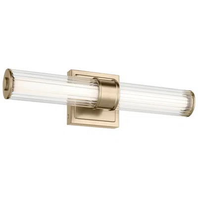 Kichler Laurene Champagne Bronze Bath Bar Small With Clear Fluted Glass