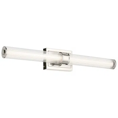 Kichler Laurene Polished Nickel Bath Bar Large With Clear Fluted Glass