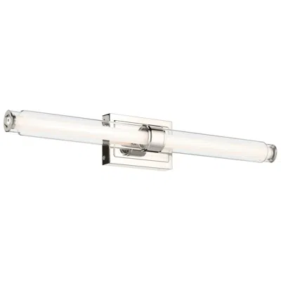 Kichler Laurene Polished Nickel Bath Bar Large With Clear Fluted Glass