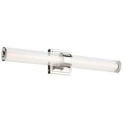 Kichler Laurene Polished Nickel Bath Bar Medium With Clear Fluted Glass