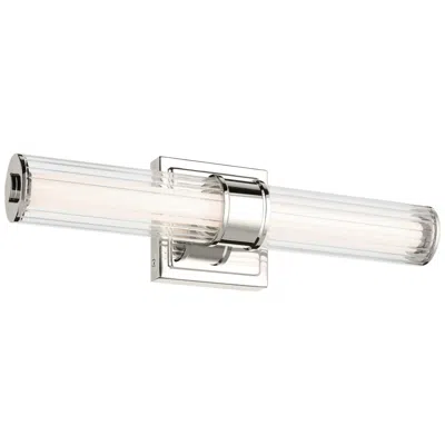 Kichler Laurene Polished Nickel Bath Bar Small With Clear Fluted Glass